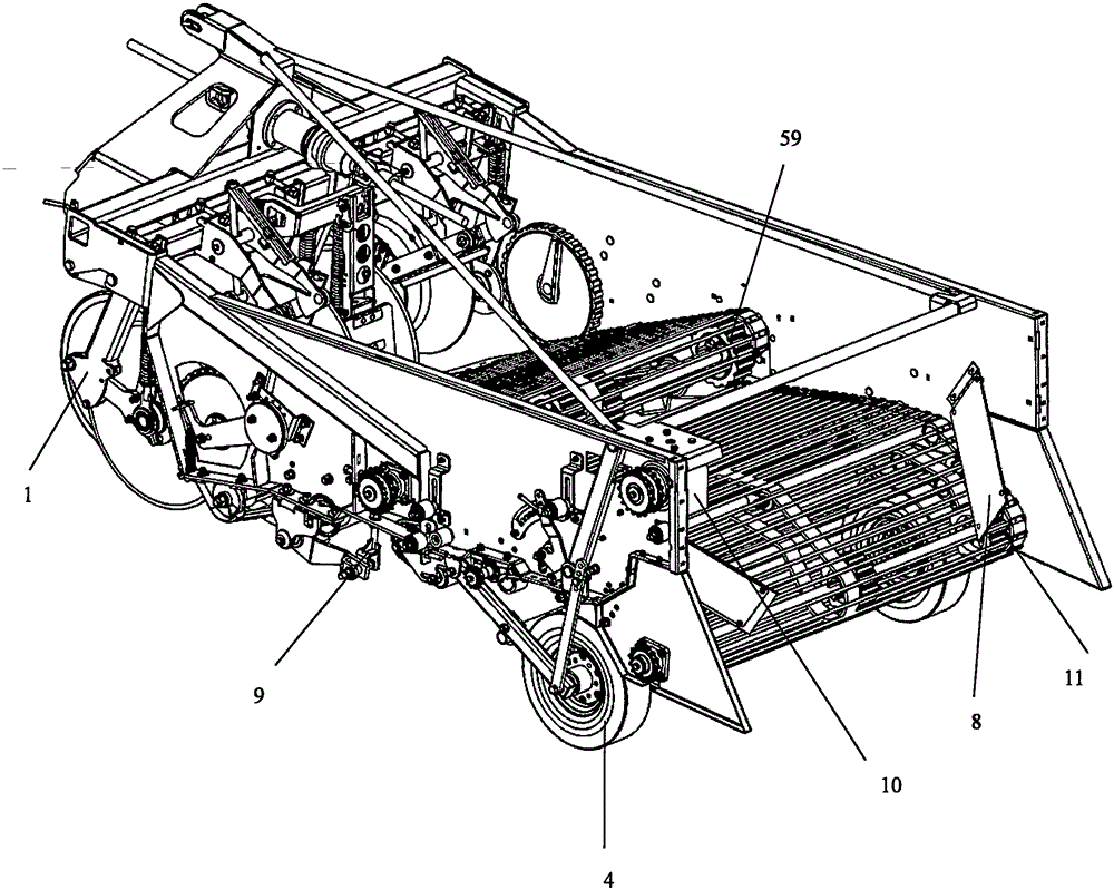 Potato harvester capable of achieving rear spreading