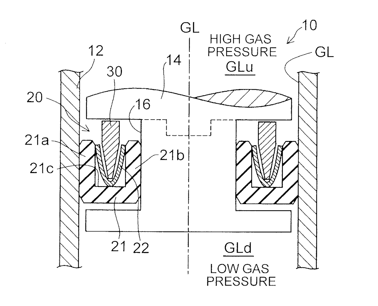 Seal body and gas seal mechanism