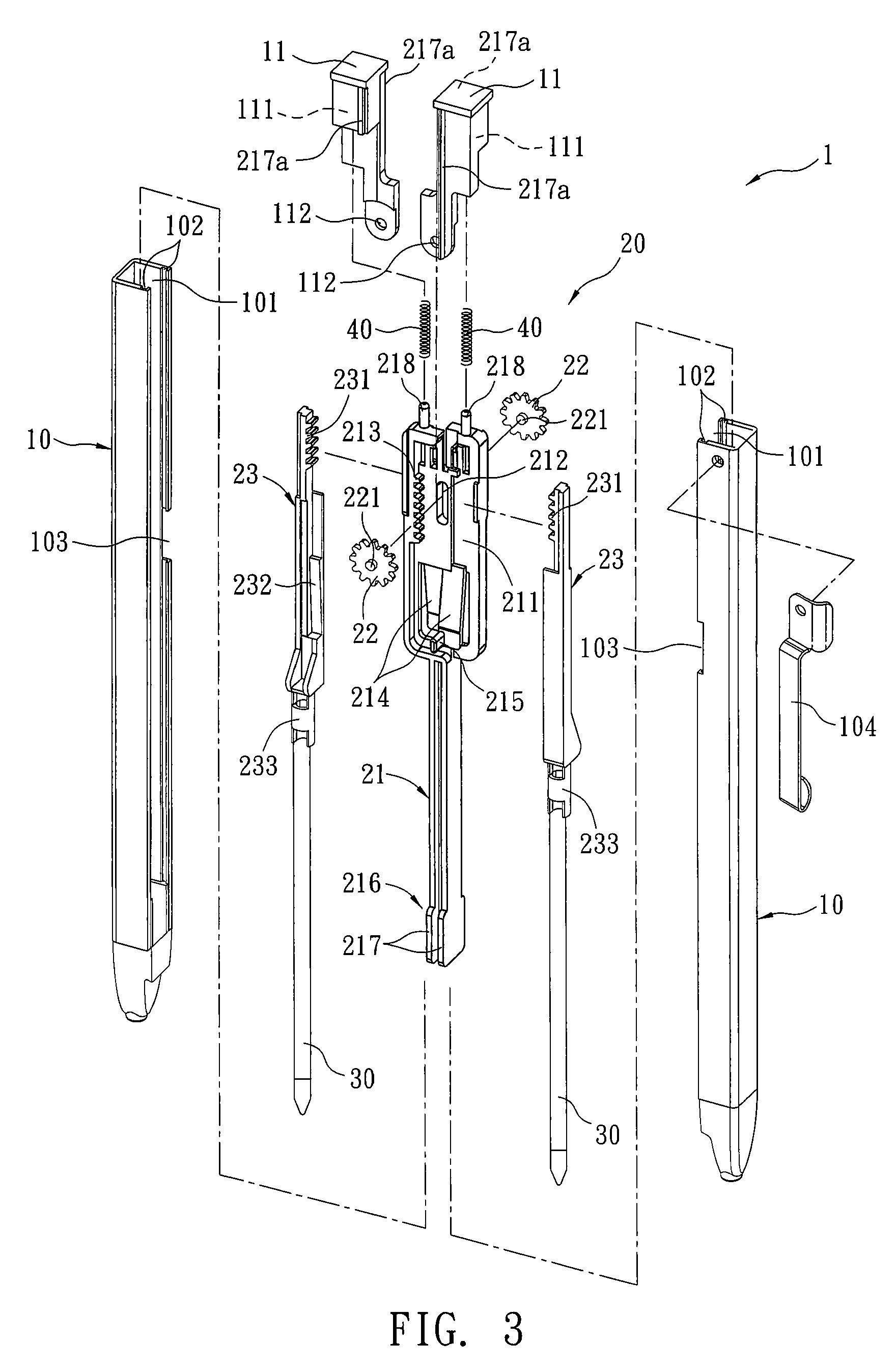 Pen with double pen barrel