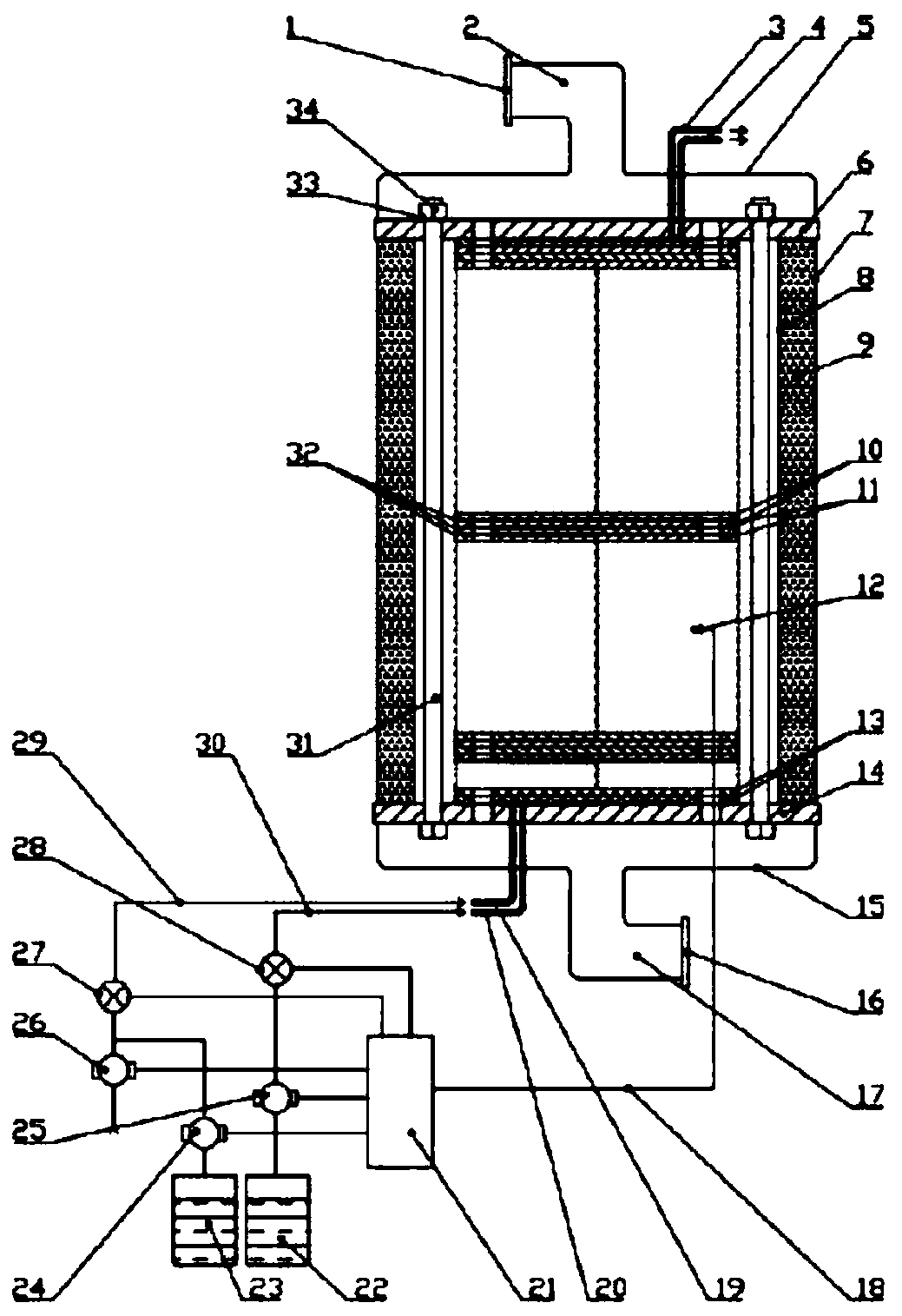 On-line methanol reformer using baffle separation mechanism and engine exhaust gas