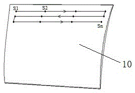 Path planning device of laser shot blasting strengthened hook surface and path planning method for device