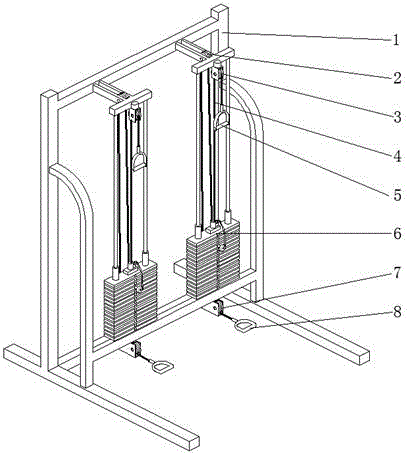 Two-arm tension exercising device