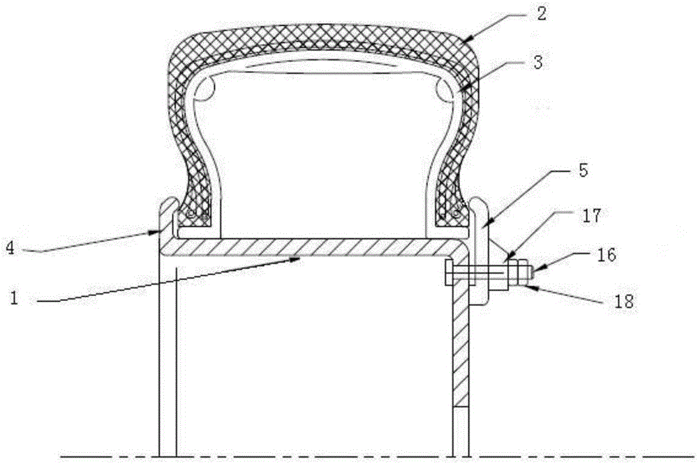 Inflation-free hollow wheel and assembly method thereof