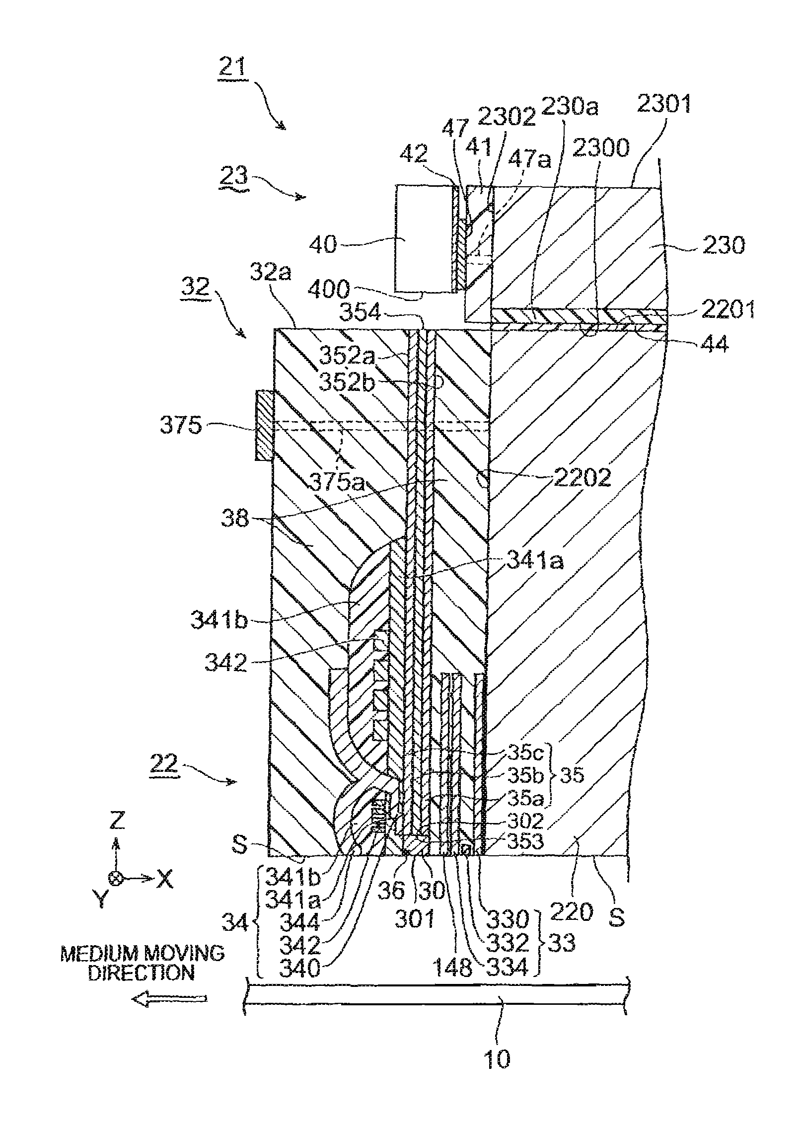 Thermally assisted magnetic head, head gimbal assembly, and hard disk drive