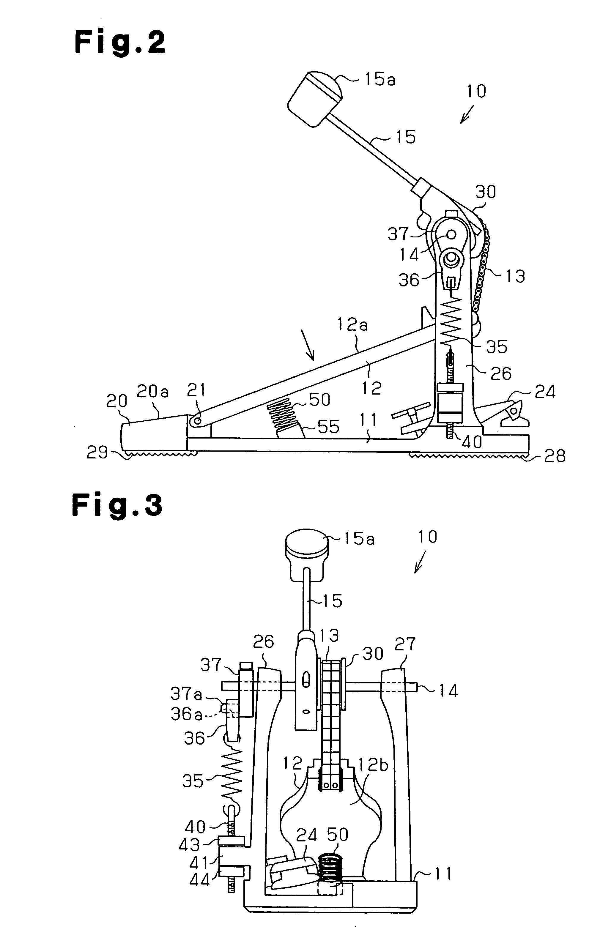 Pedal device for drum