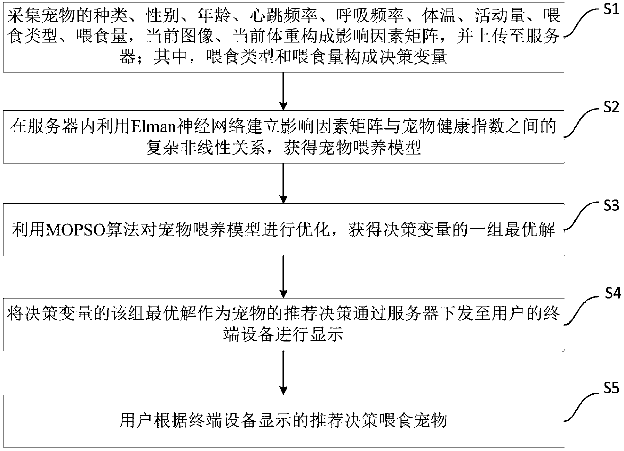 Pet feeding method and system based on internet of things