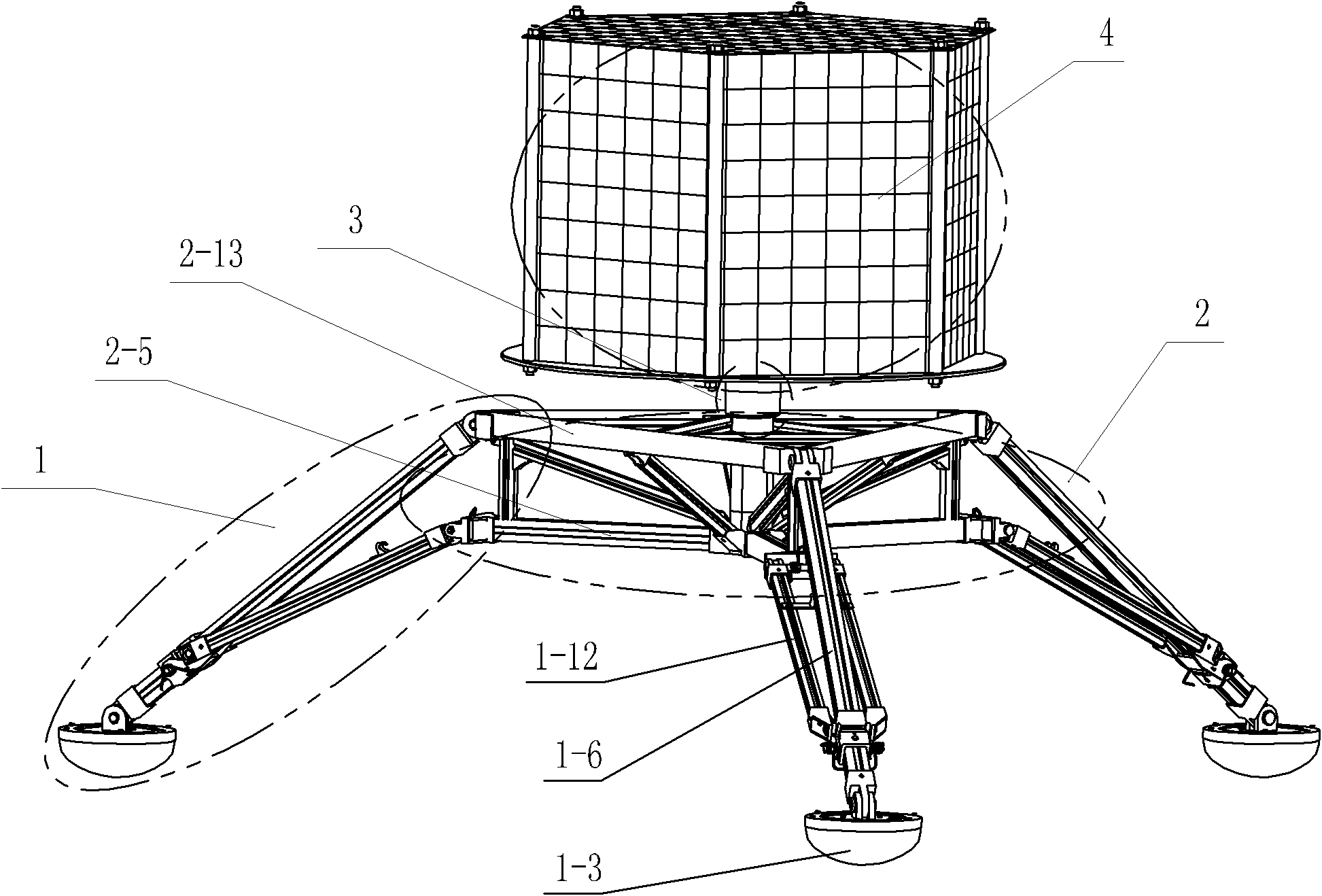 Folding lightweight landing mechanism