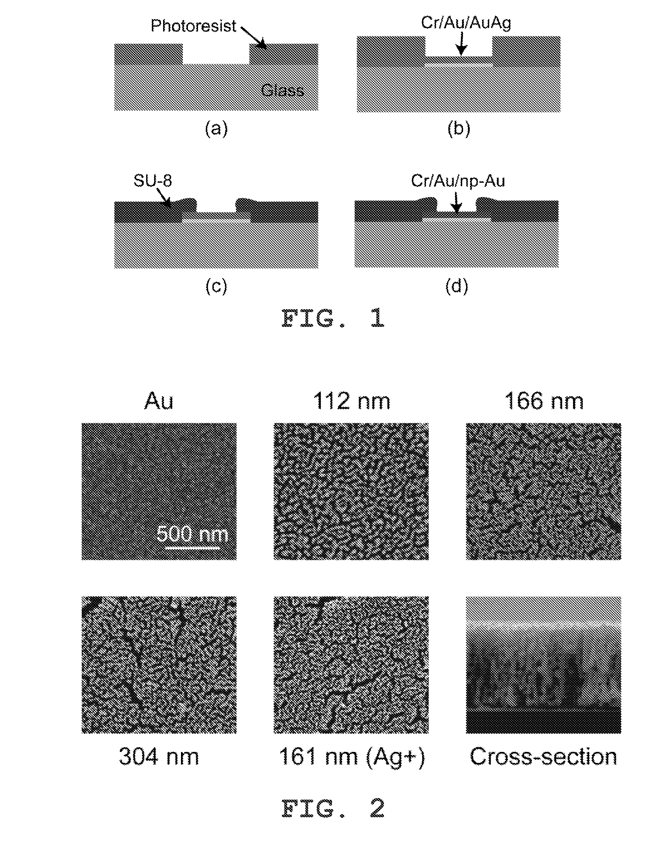 Nanoporous Metal Multiple Electrode Array and Method of Making Same