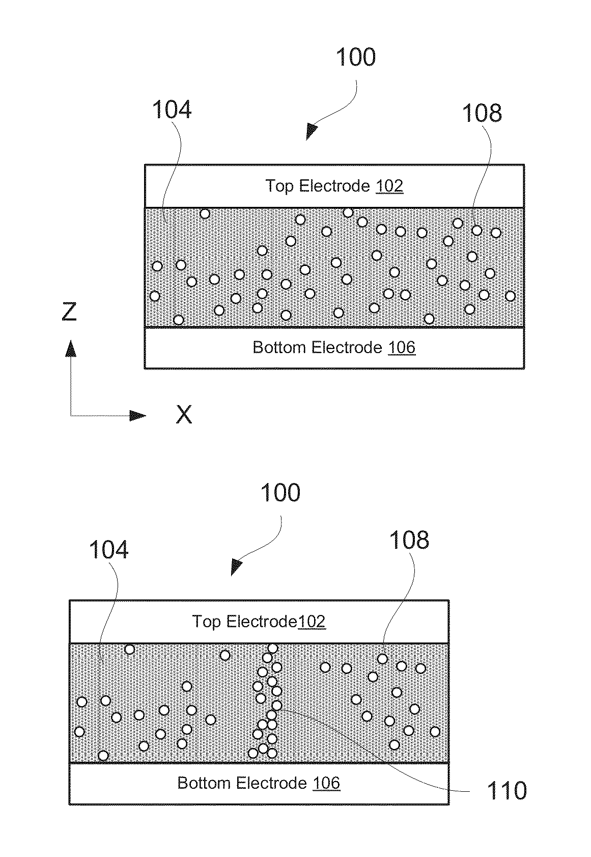 Limited maximum fields of electrode-switching layer interfaces in Re-RAM cells