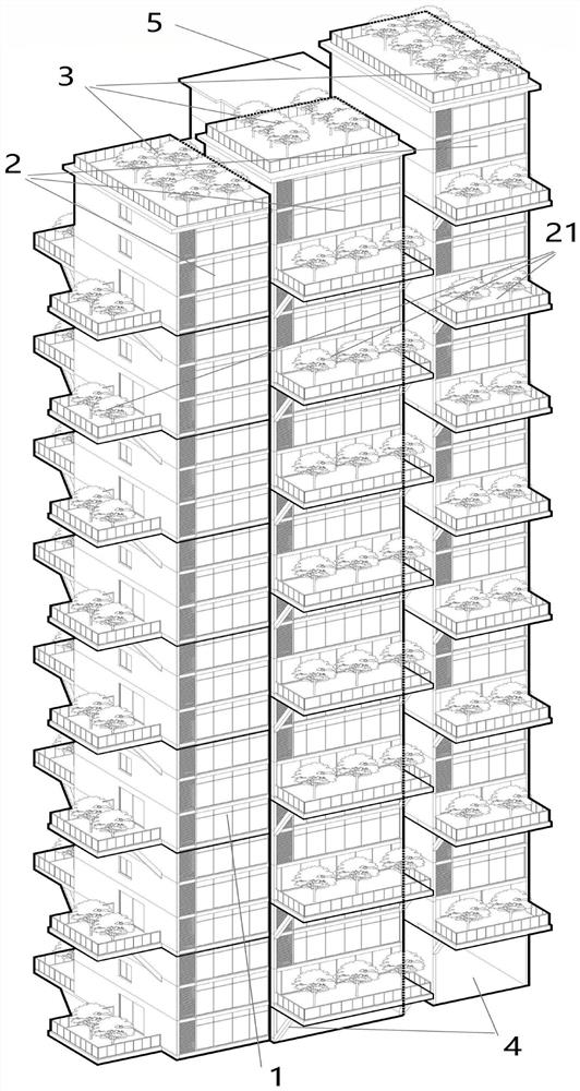 Duplex split-level garden building