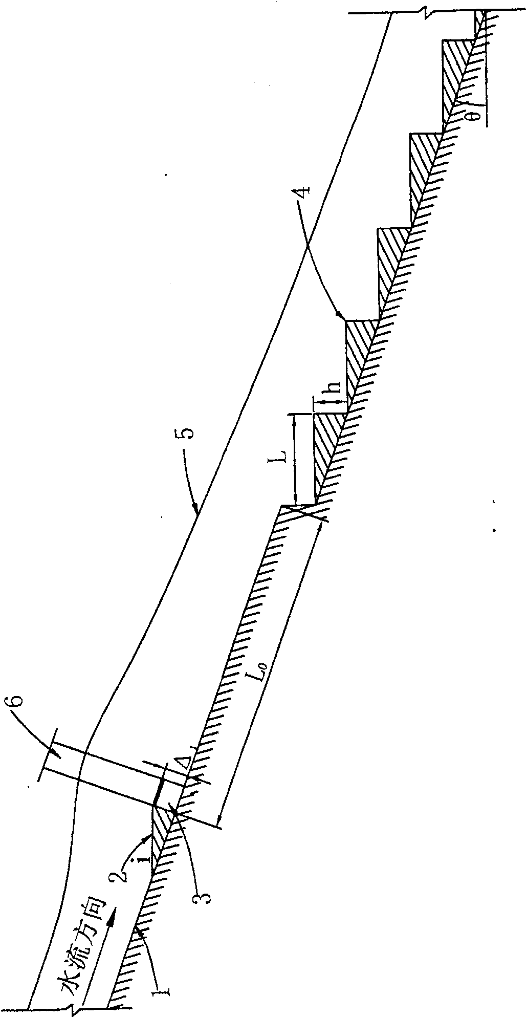 Ladder energy dissipater with doped gas device preposed