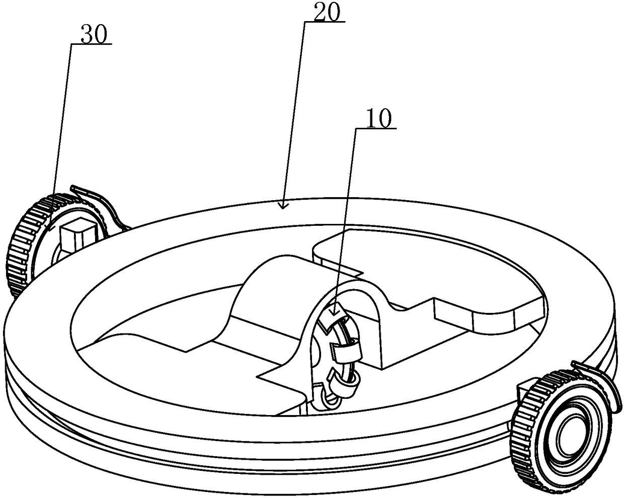 Self-balancing electric scooter with swivel wheel