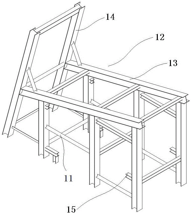 Large-angle inclined leg pier pouring construction method