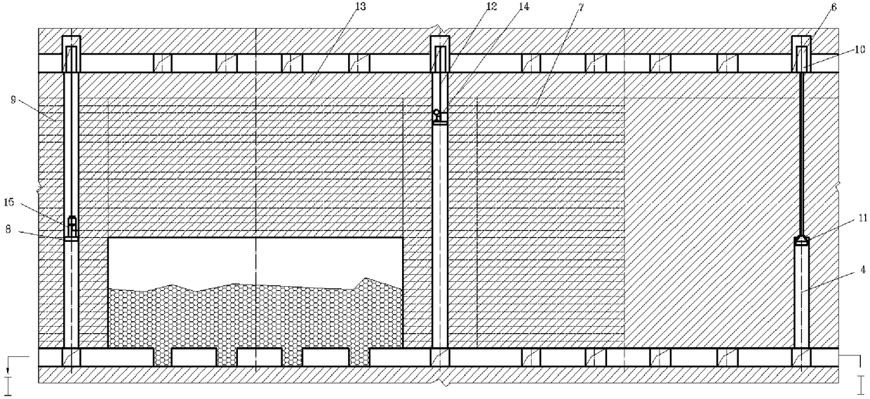 Subsequent filling method in medium and deep hole raise mining