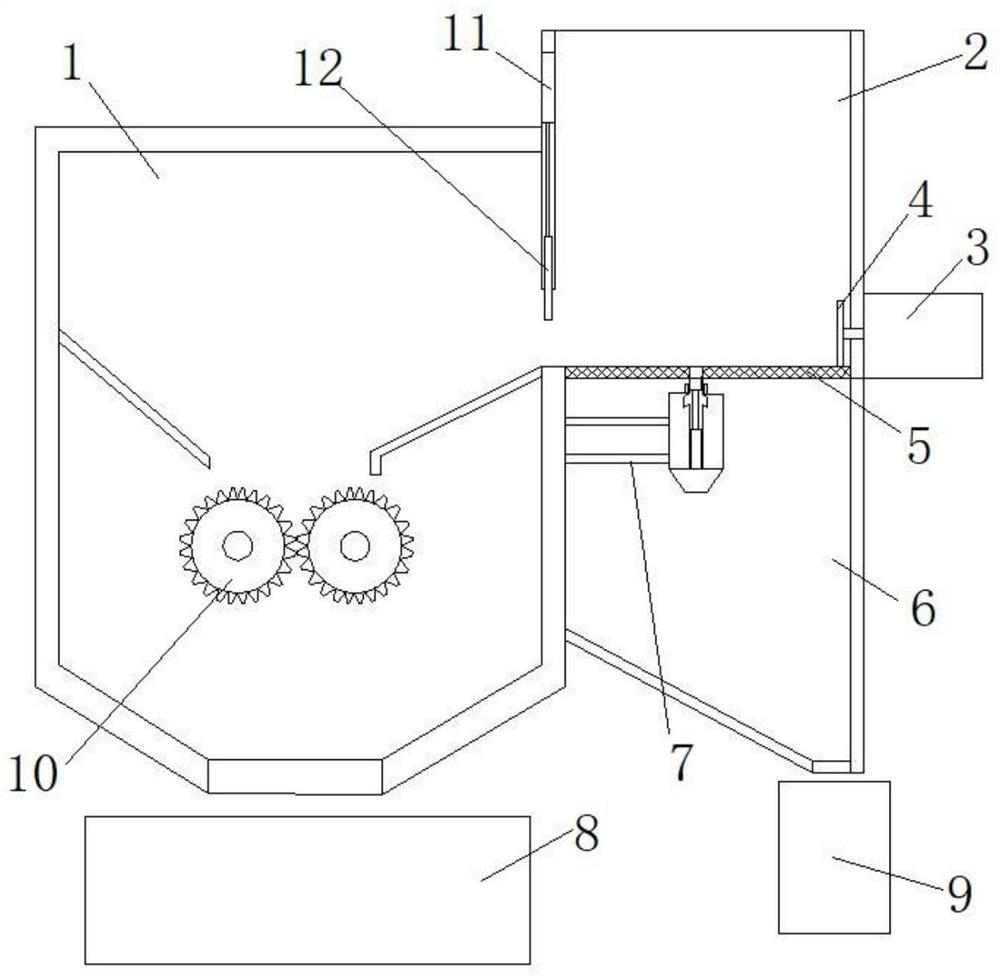 Garment processing excess material recovery device