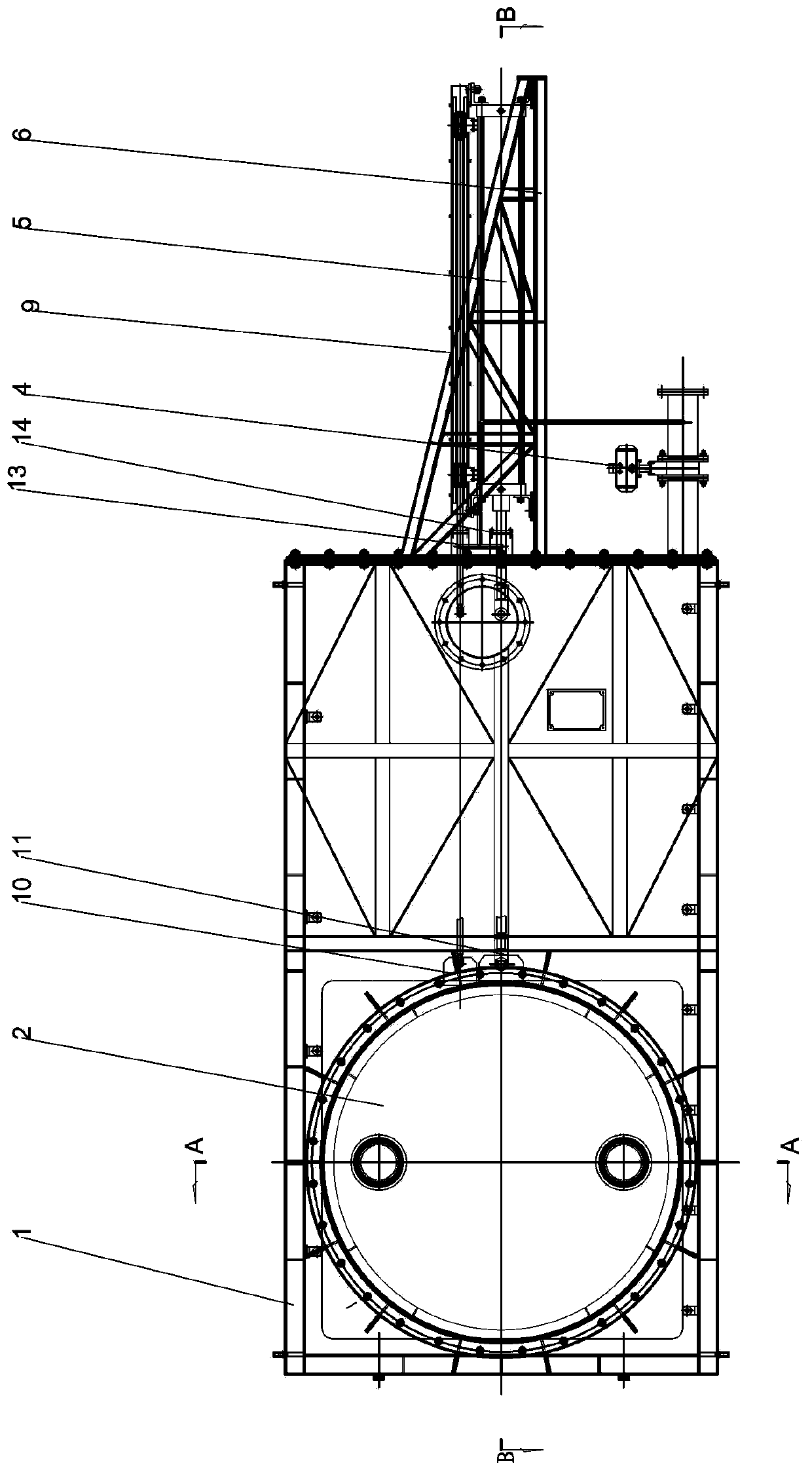 Internal tension type isolation door