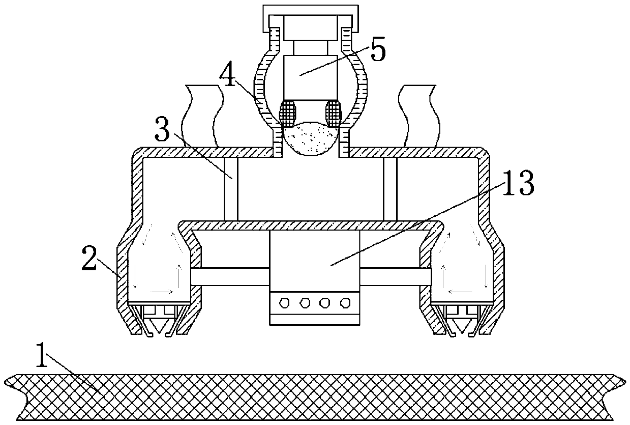 Negative pressure principle based flat setting device for canvas production