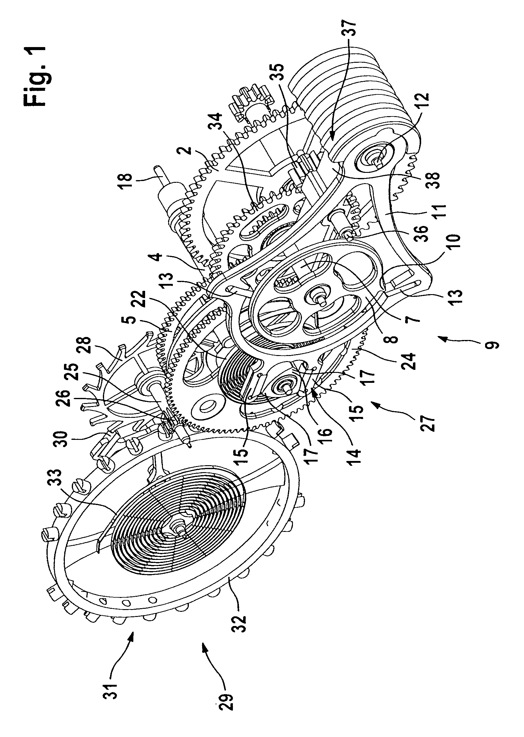 Timepiece with a constant-force device for acting on an oscillating system