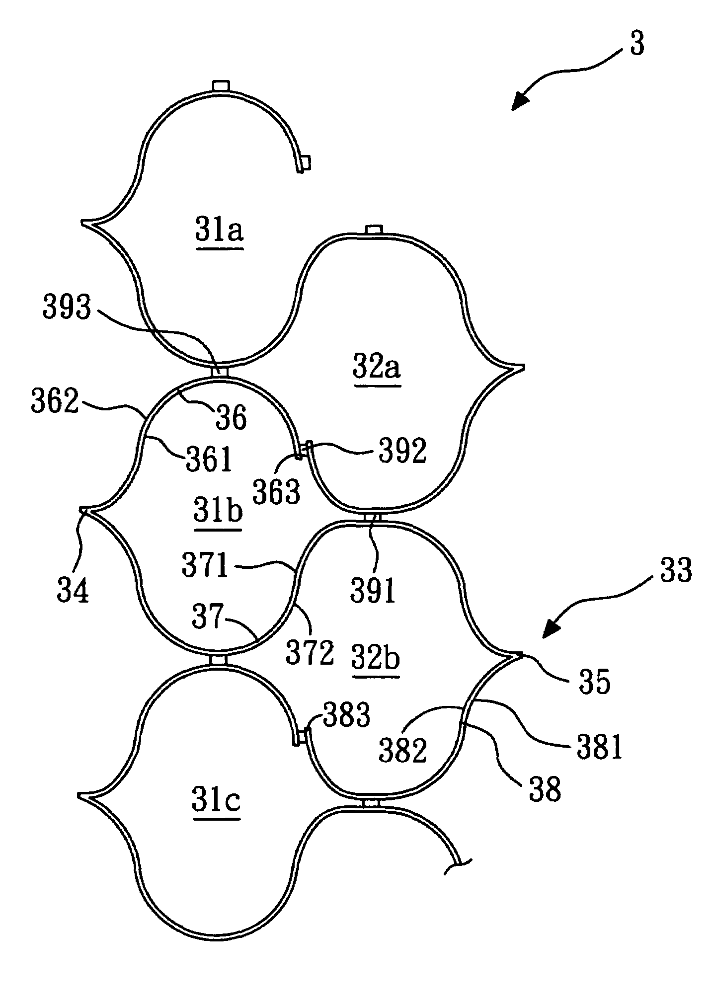 Foldable honeycomb structure and method for making the same