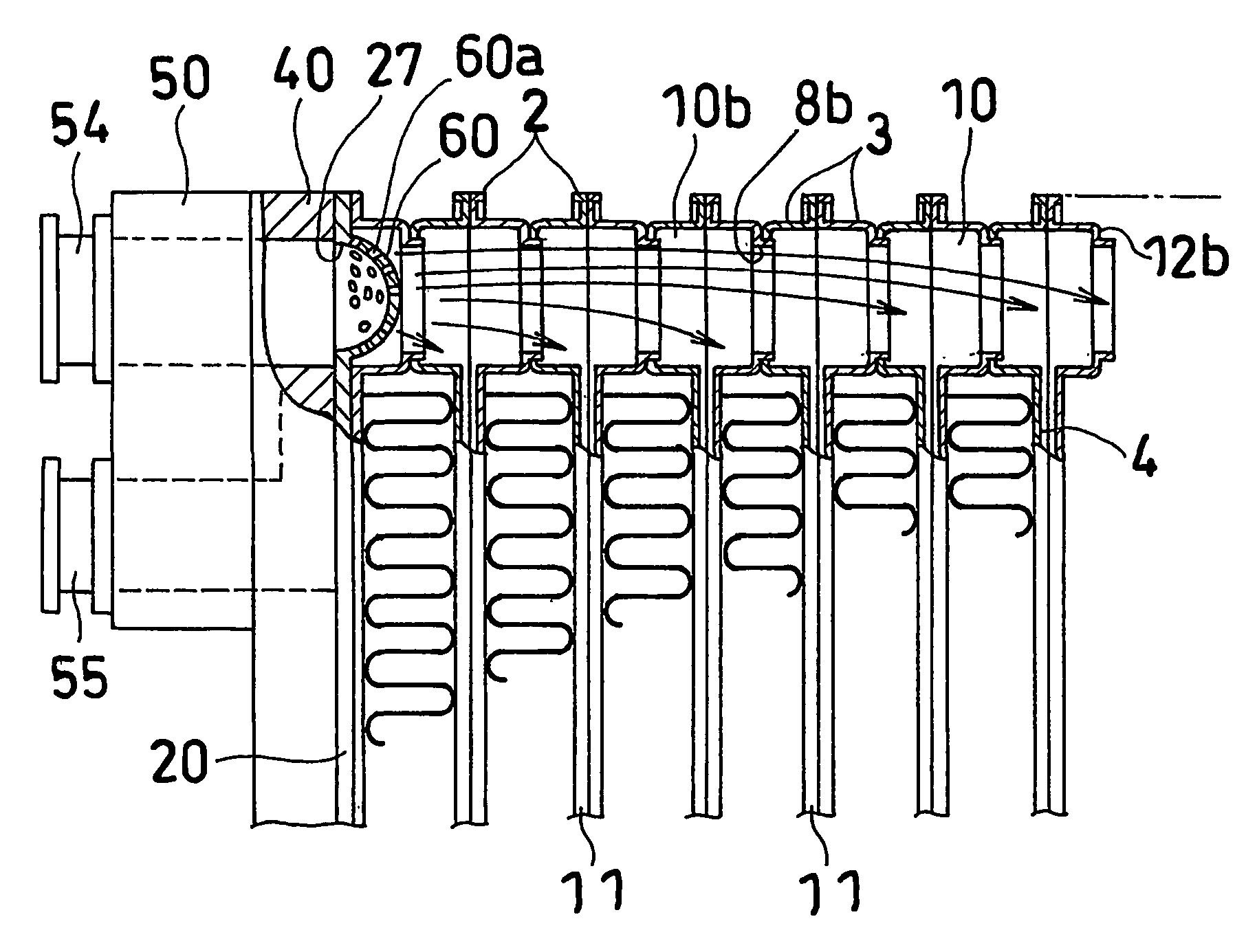 Layered heat exchanger, layered evaporator for motor vehicle air conditioners and refrigeration system