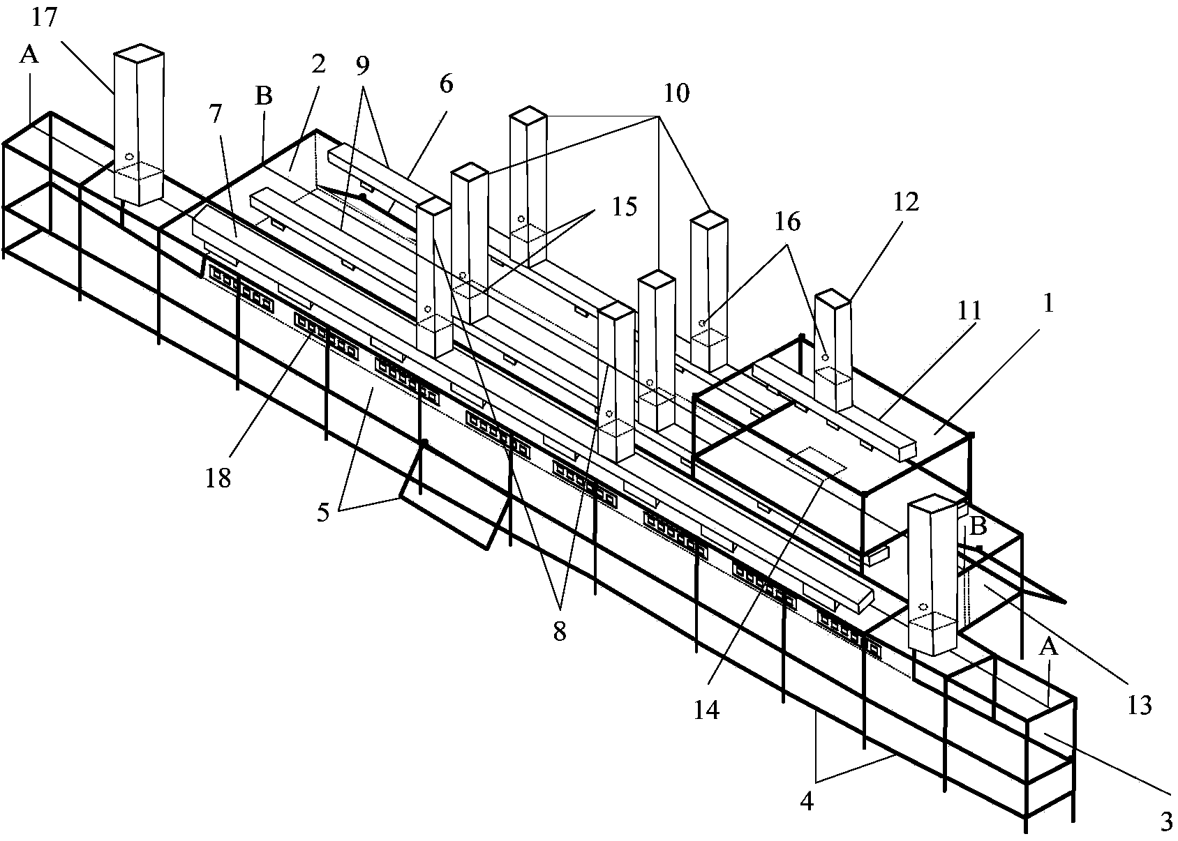 Experiment platform for simulation of control over fire smoke at key connection positions of subway station