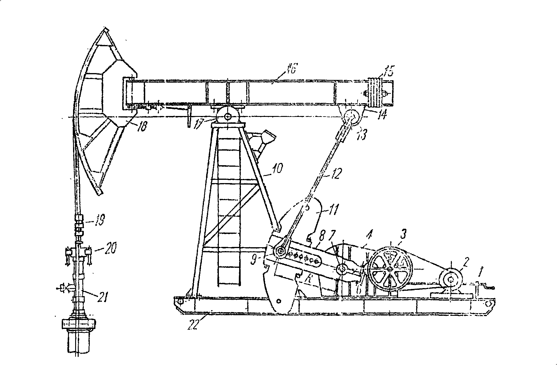 Weight dropper machine control lever type petroleum oil pumping machine