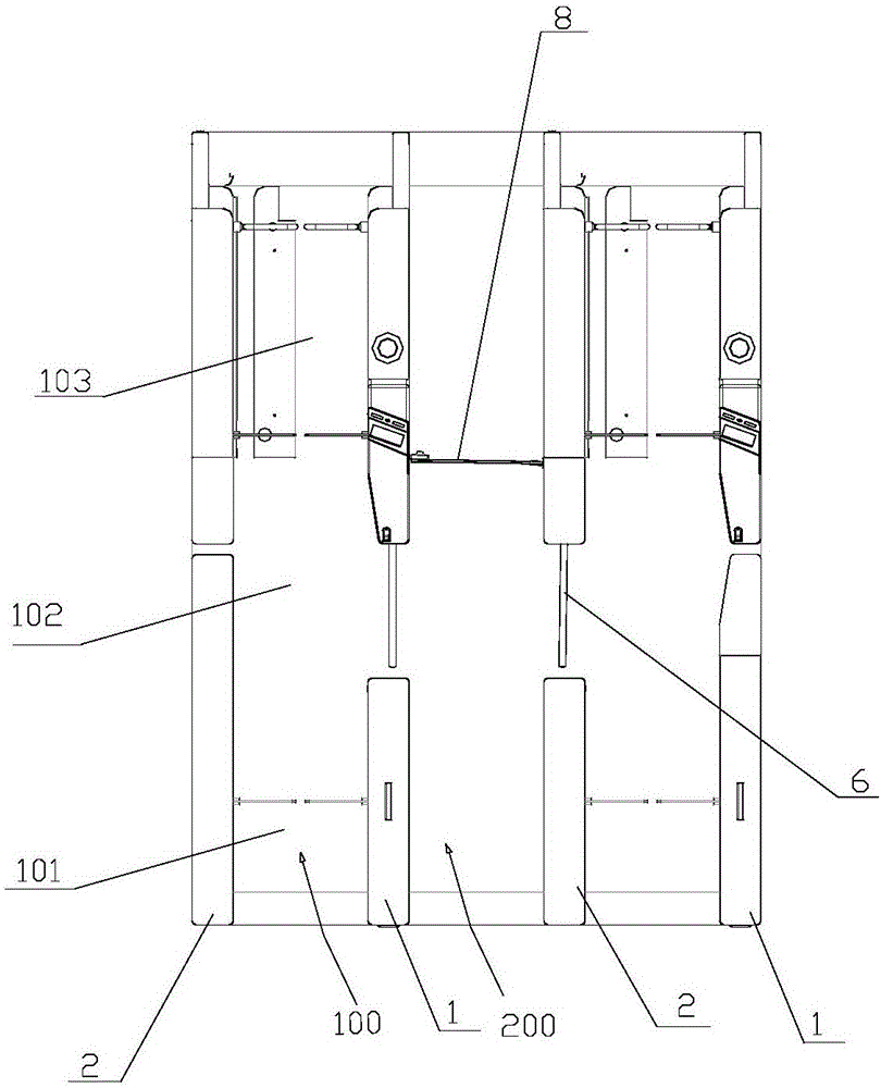 Gate machine and gate machine set