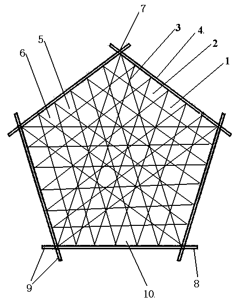 Three-forking head solid core cage body used for dam building or interception closure