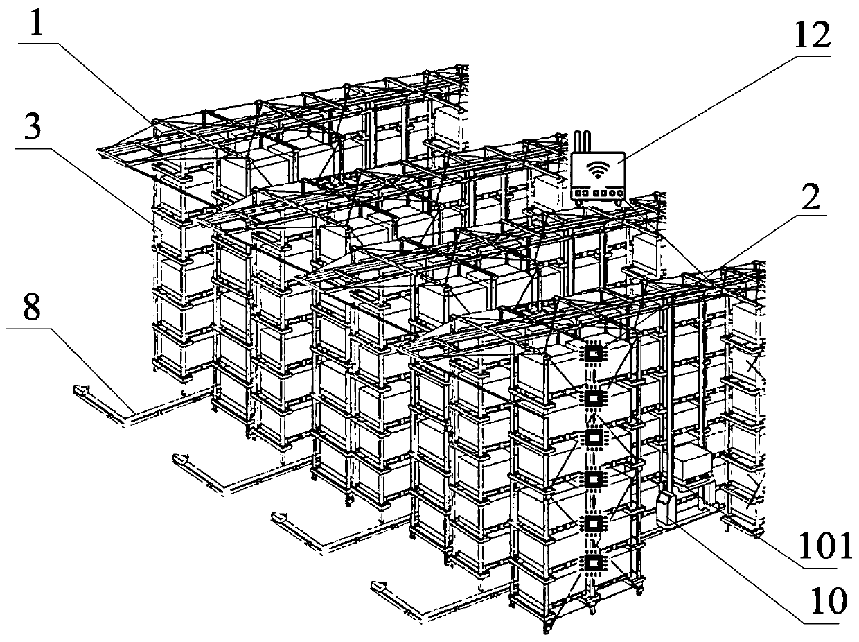 Intelligent three-dimensional production system for insect breeding and breeding method