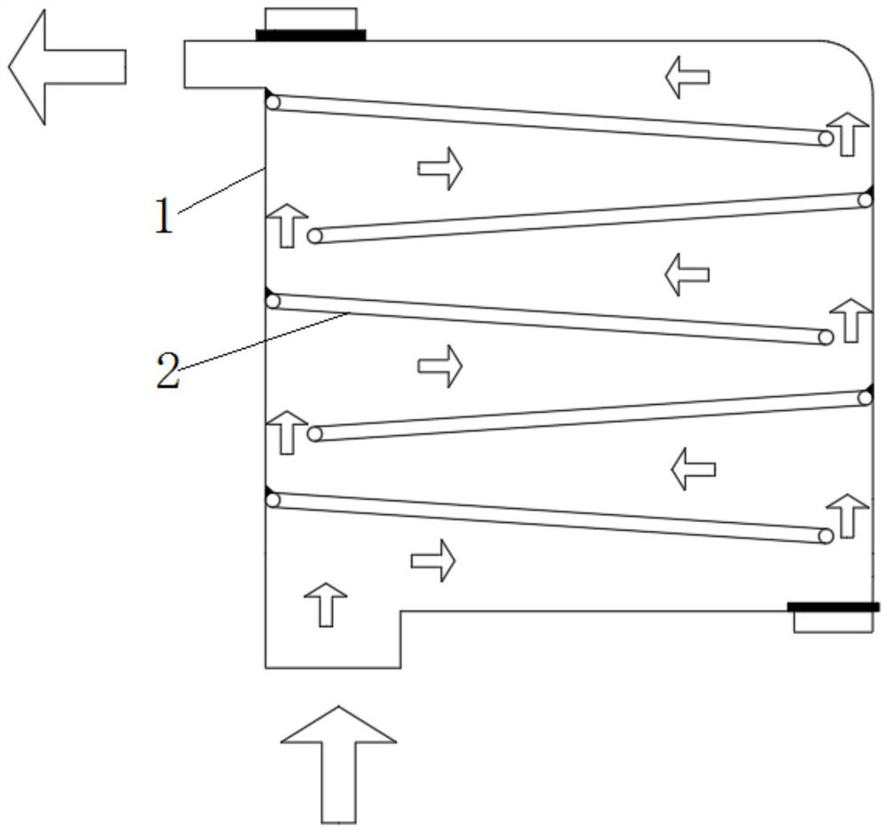 Staggered declination type sludge drying device