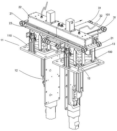 Material box type silicon wafer transfer mechanism