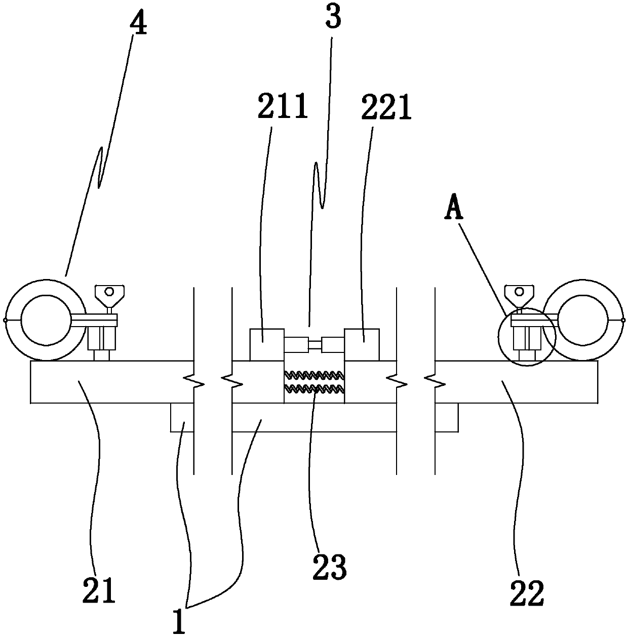 Auxiliary fixing device for live upright rod