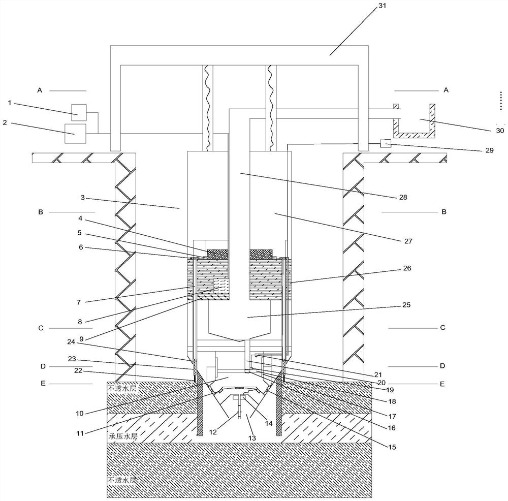 Method for monitoring rush of confined water in ultra-large and ultra-deep foundation pit excavation