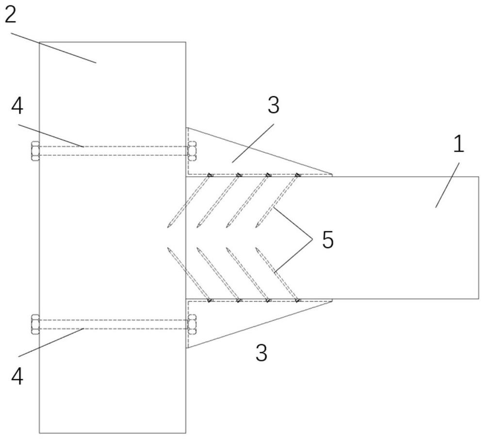 Wood structure assembly type self-tapping screw and bolt combined joint