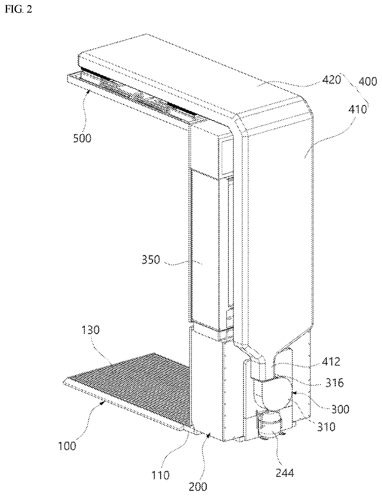 Hygiene management device for entrance hall