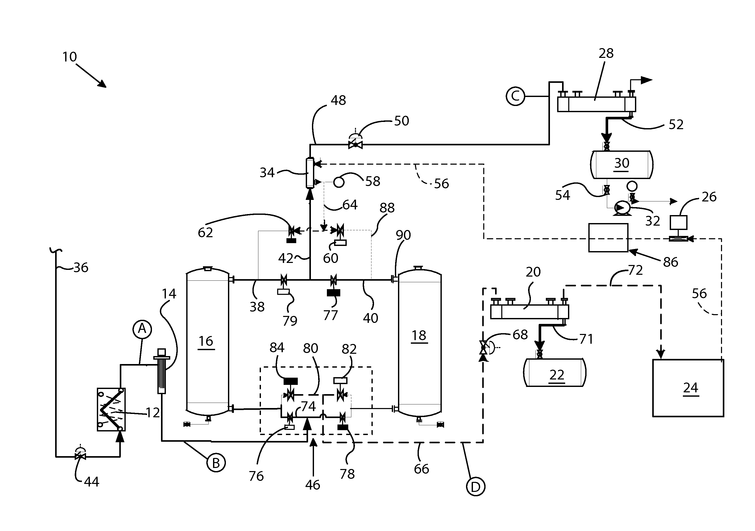 Pressure and vacuum swing adsorption separation processes