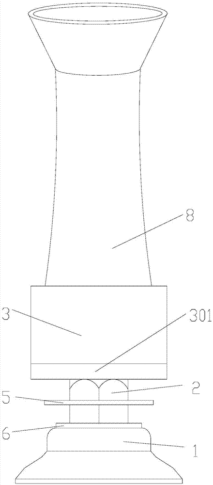 Anti-toppling device used for high vase