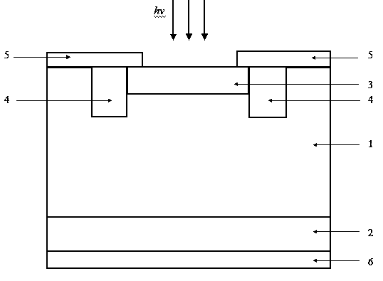 Right side illuminated Si-PIN photoelectric detector taking micro-nano structural silicone as light-sensitive layer and preparation method thereof