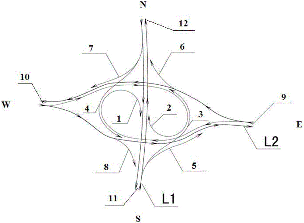 Grade separation structure of underground tunnel or underwater tunnel