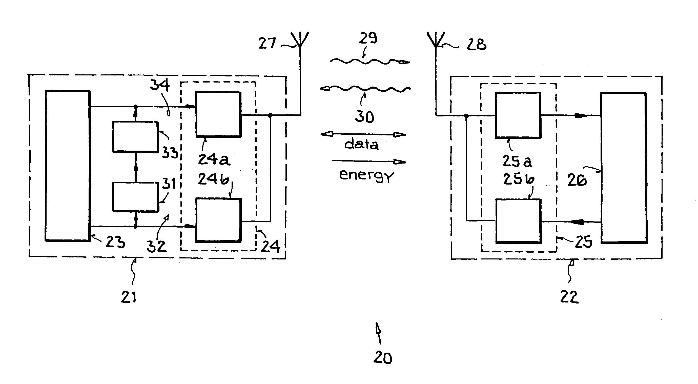 Method and apparatus for data communication between a base station and a transponder