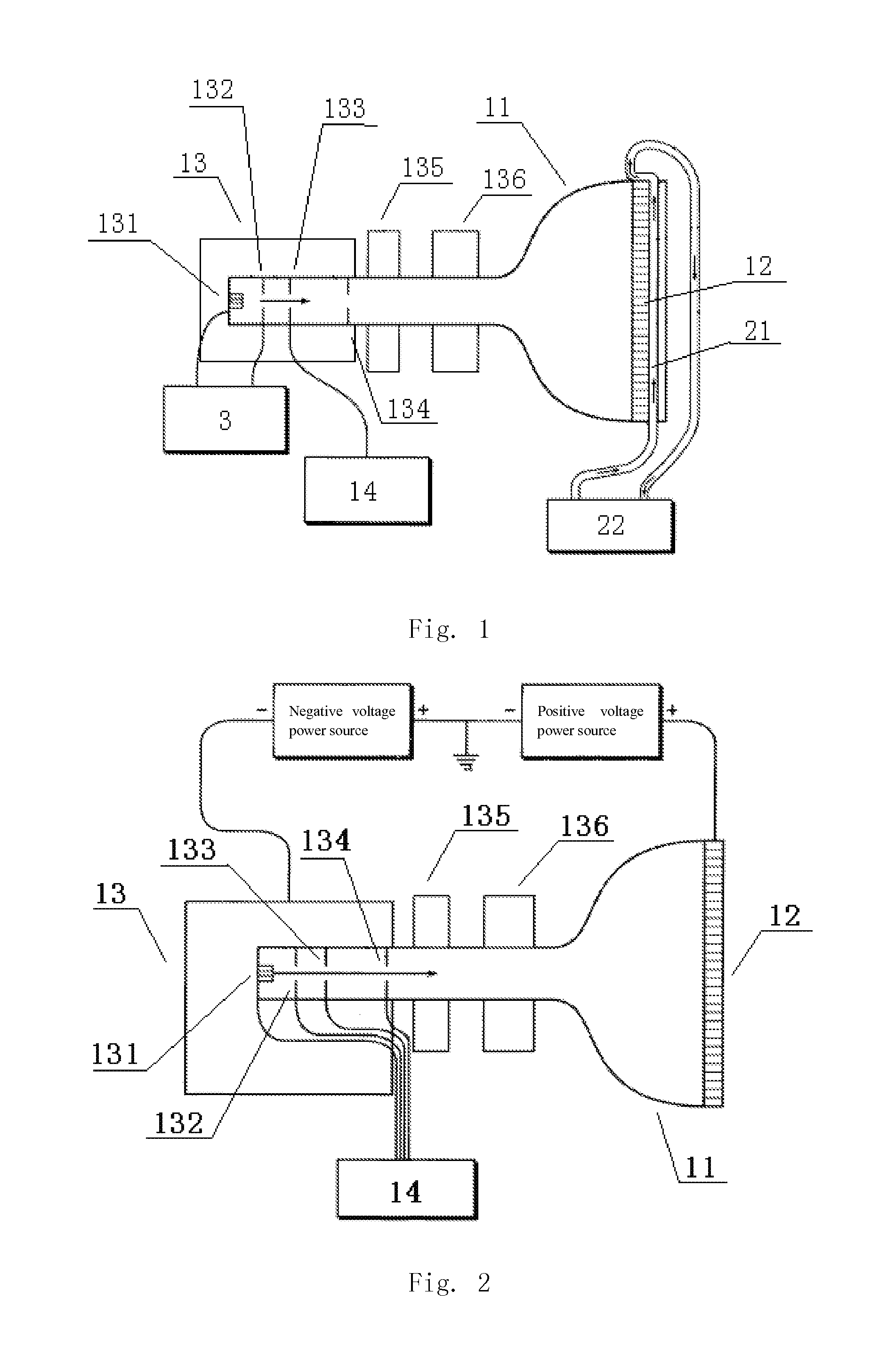 Low power laser CRT and projection system based on parallel flow electron gun