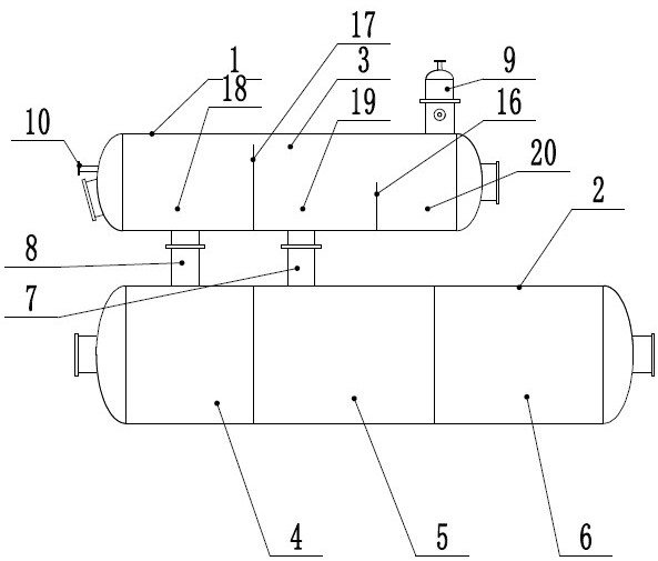 Full-gravity balance separation and dehydration integrated device and crude oil treatment method