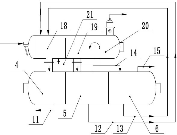 Full-gravity balance separation and dehydration integrated device and crude oil treatment method