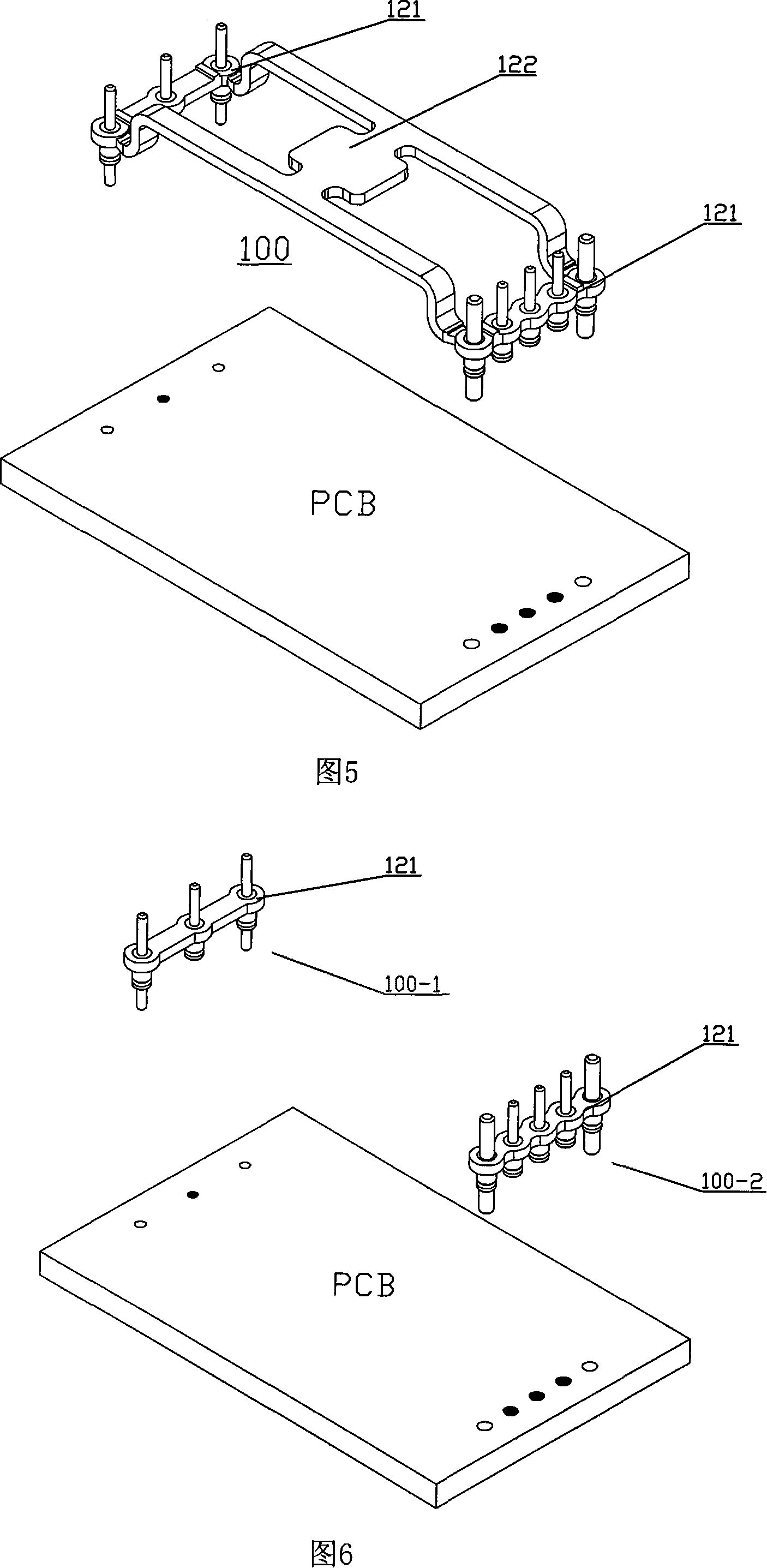 Module power supply base pin structure