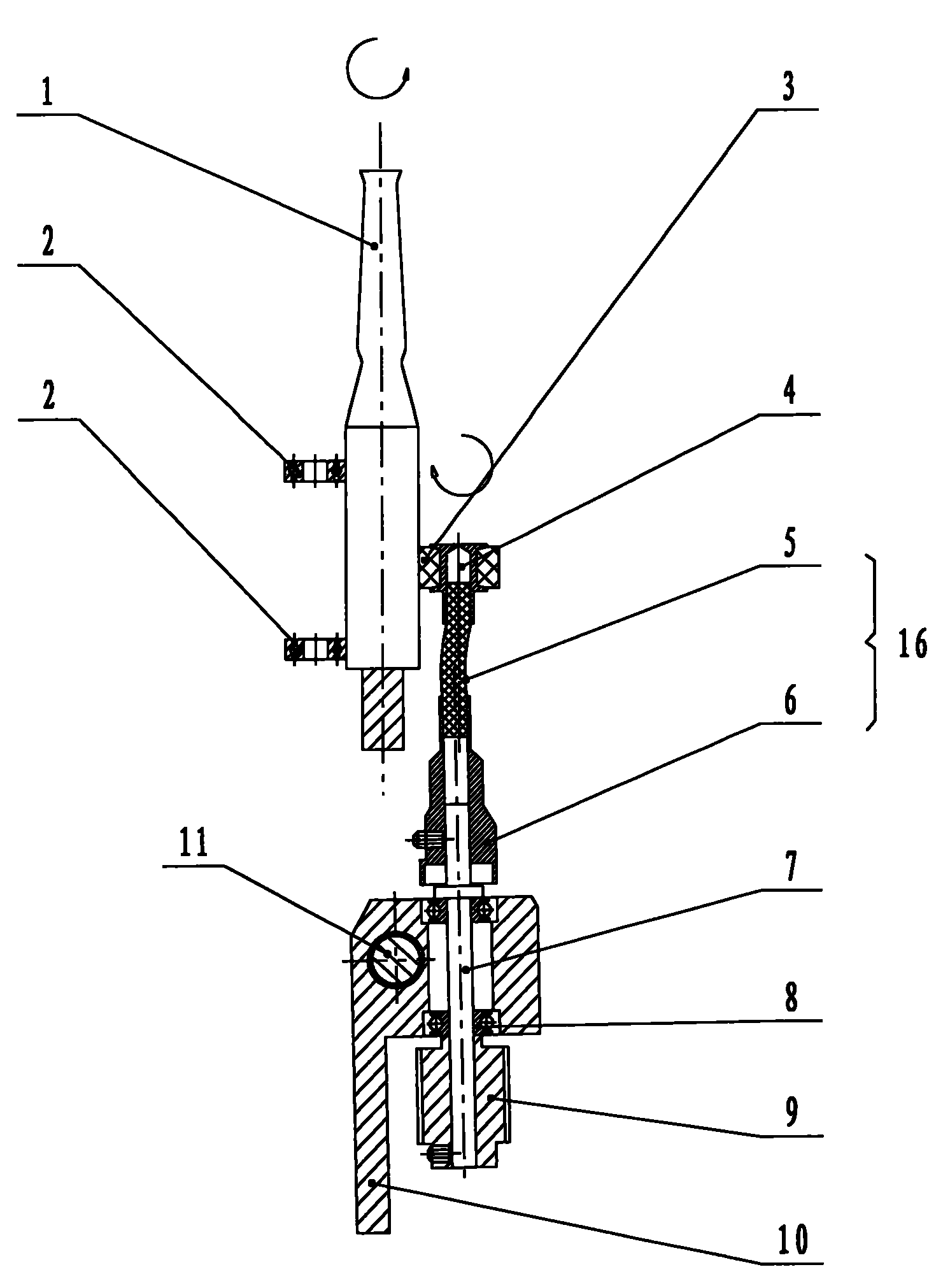 Rotating device for ampoule bottles