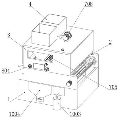 Sea sedge product powder spreading device with disassembly-free machine cleaning function and cleaning method thereof