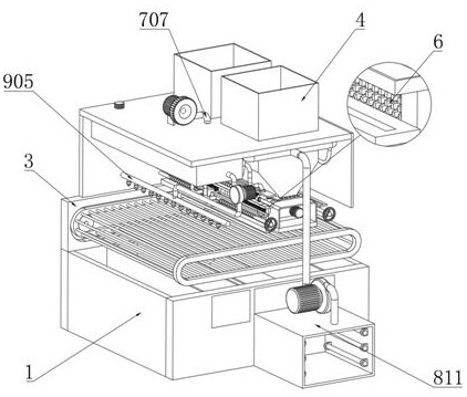 Sea sedge product powder spreading device with disassembly-free machine cleaning function and cleaning method thereof