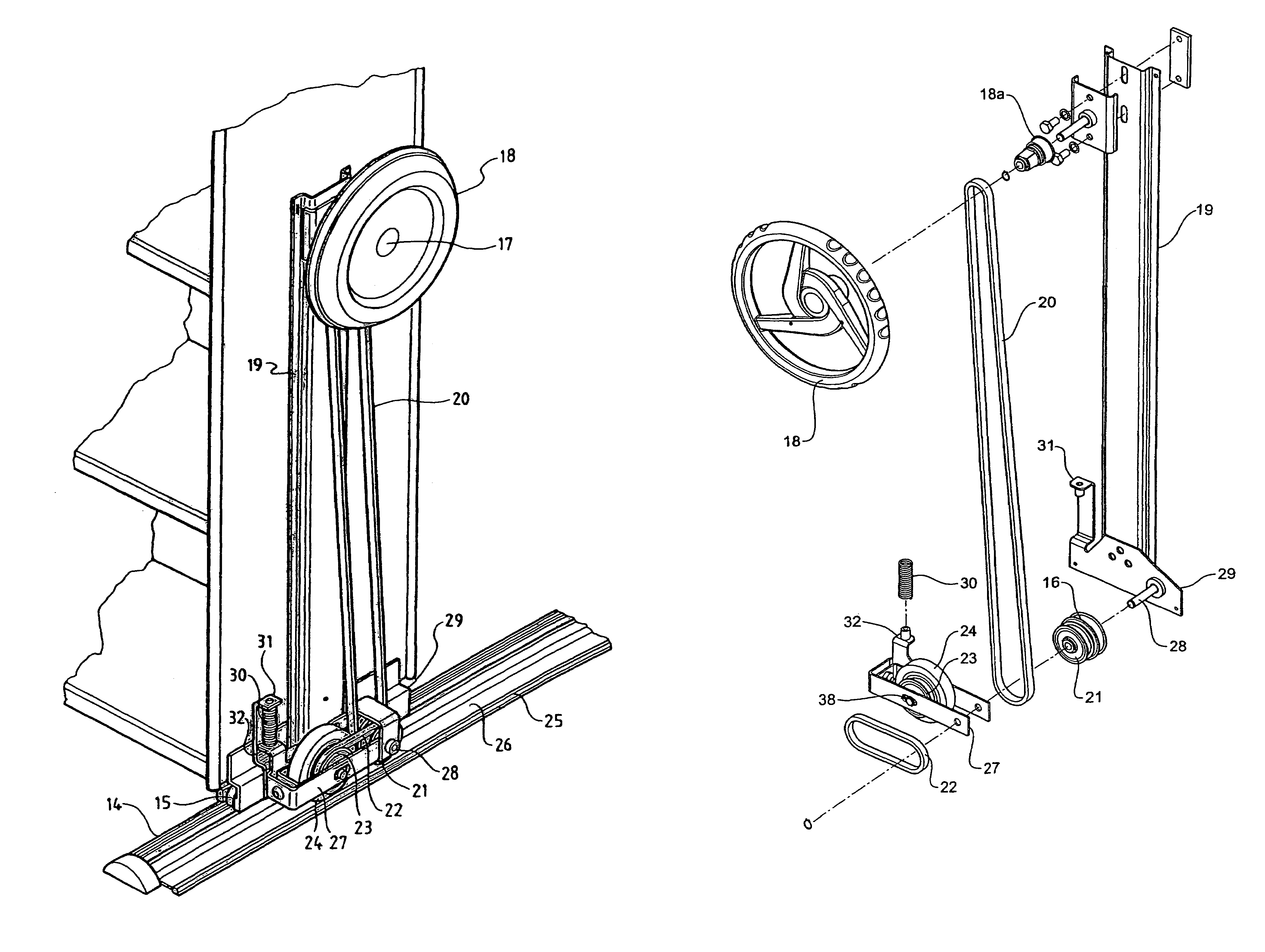 Drive mechanism for a track mounted body