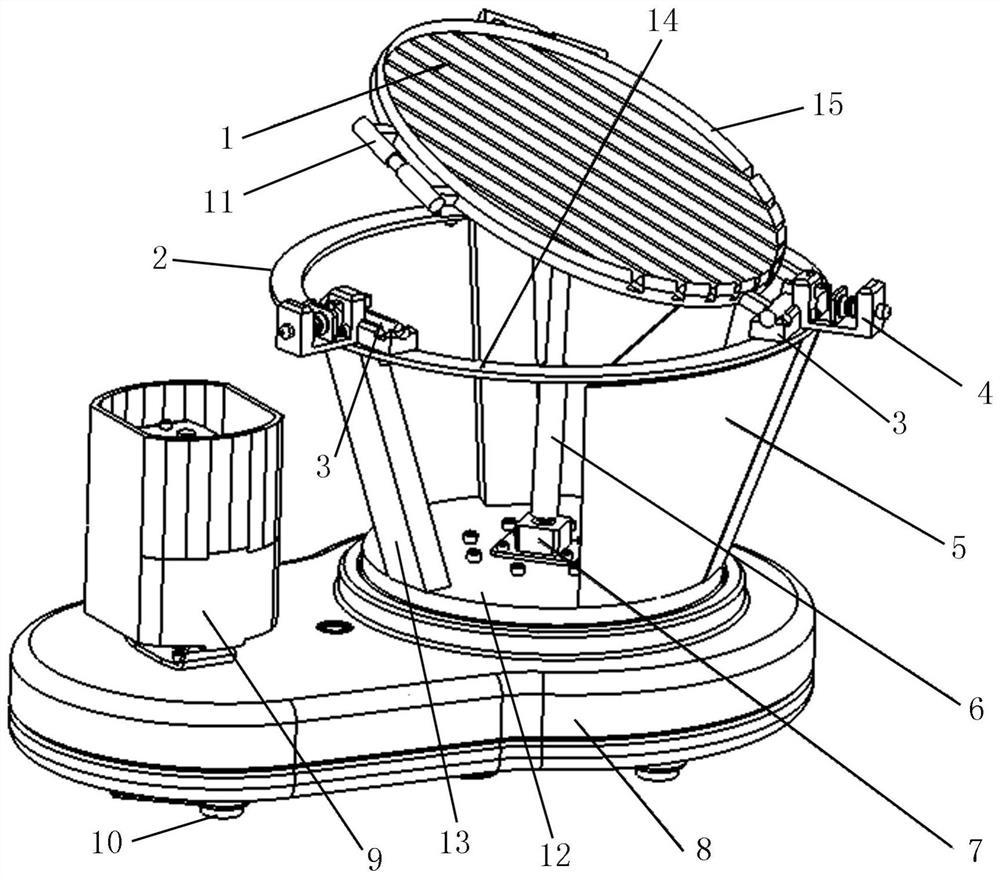 Laser cladding workpiece clamping device having powder recovering function