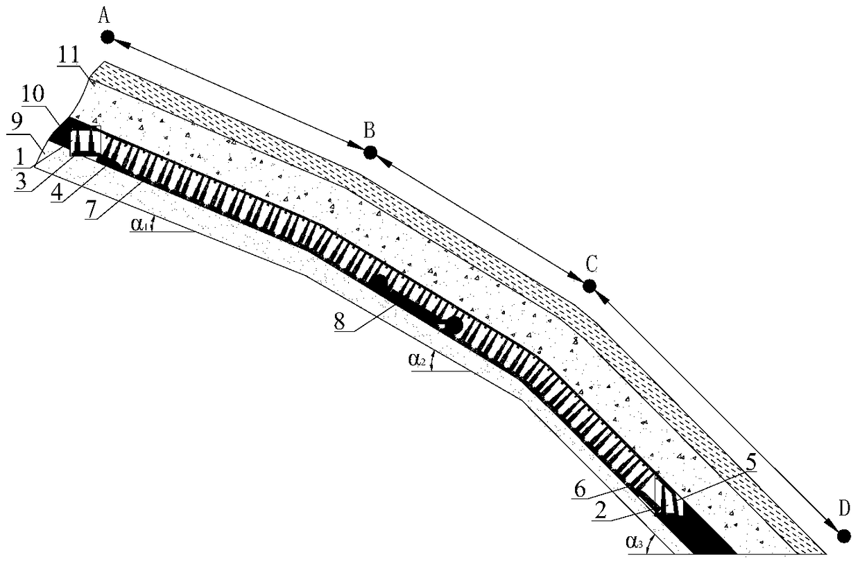 Pseudo-inclined variable-angle layout method for fully-mechanized mining/caving face in large-dip coal seam with variable angle